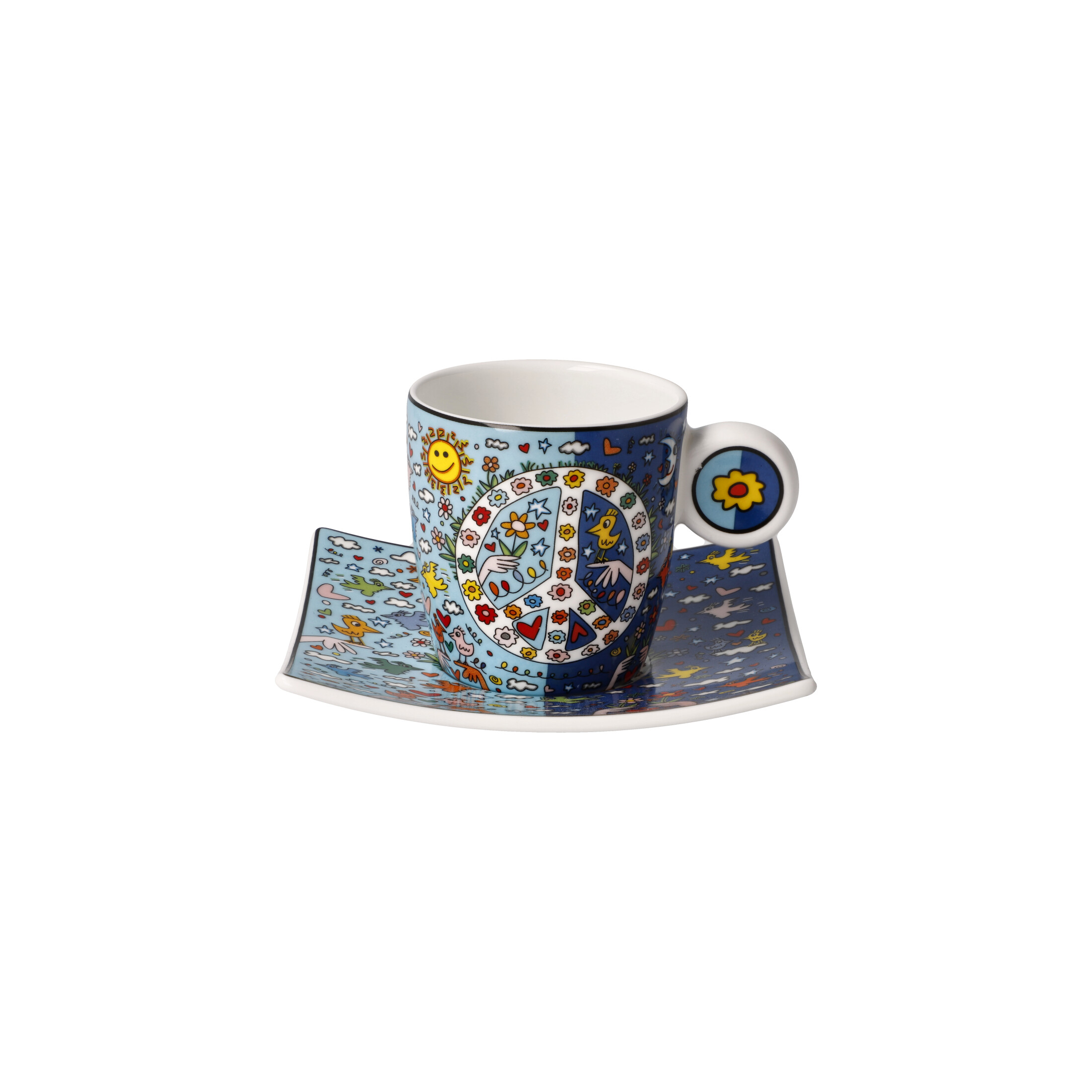 JAMES RIZZI KÜNSTLERTASSE Espressotasse GIVE PEACE A CHANCE - POP ART 